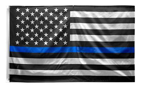 3' x 5' Thin Blue Line American U.S. Flag - Police image