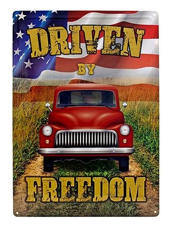 Small Town American Farmland Vintage Pickup Truck Tin Metal Wall Sign image