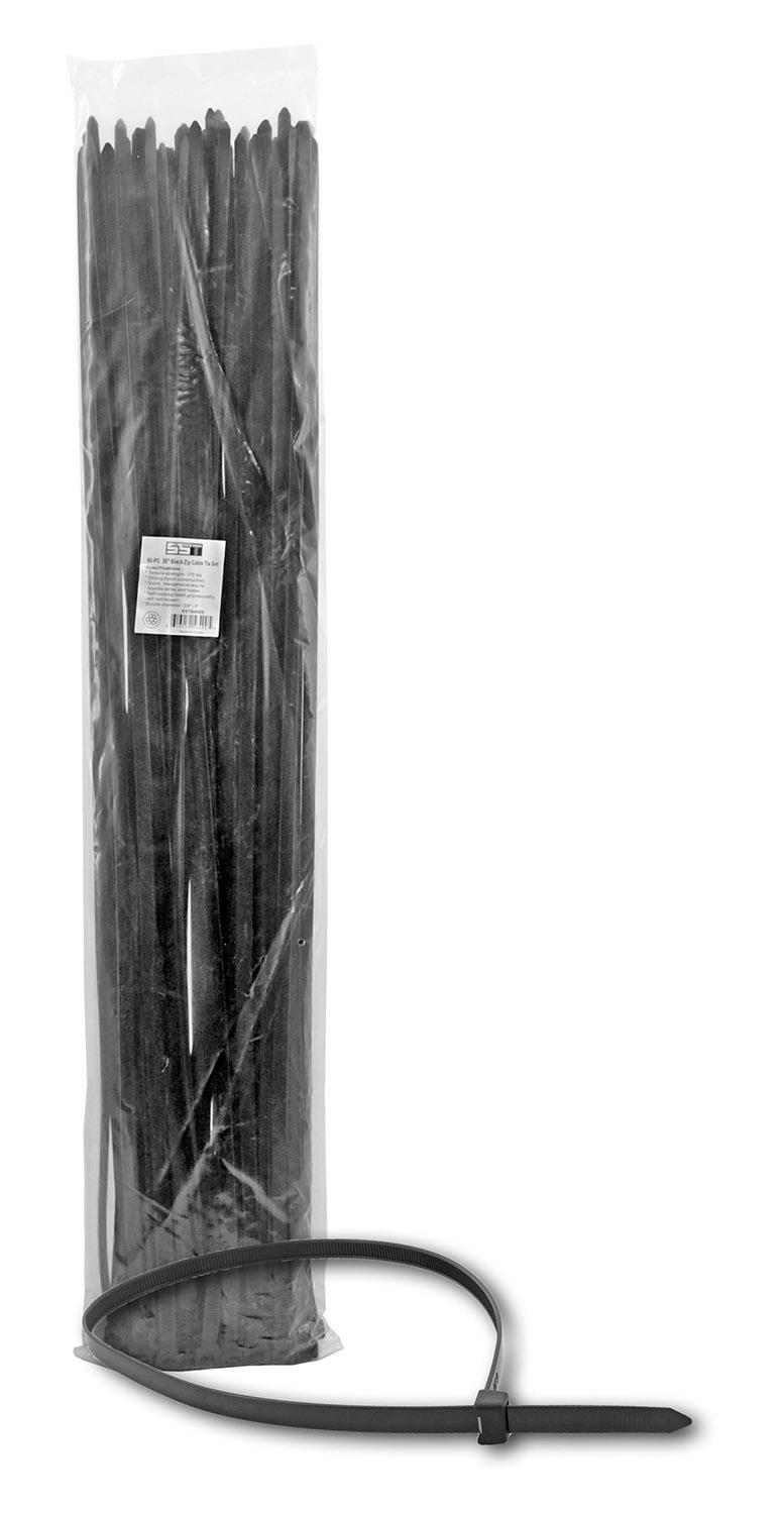 60 pc. 30" Black Zip Cable Tie Set - Sun State Tools image
