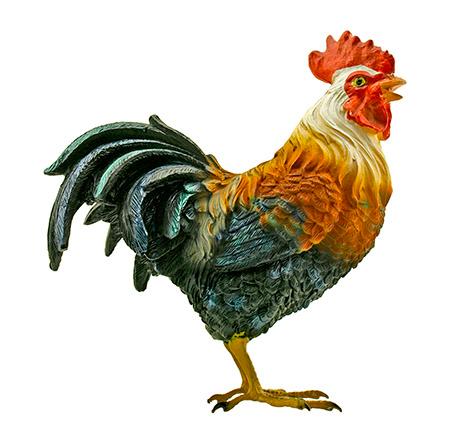 7.75" Free Range Wild Country Rooster Poly Resin Statue Figurine image
