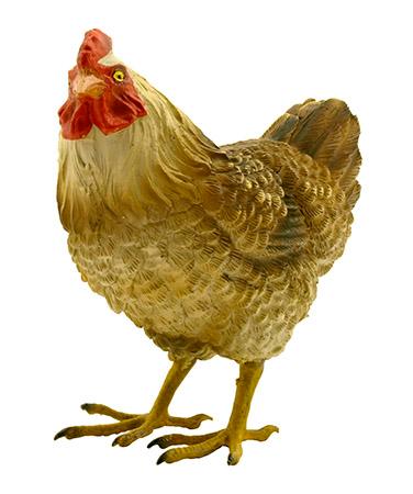 4.88" Free Range Farm House Brown Chicken Hen Poly Resin Statue... image