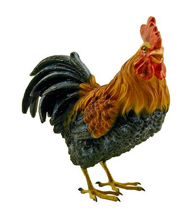 7.75" Country Farm House Rooster Poly Resin Statue Figurine image