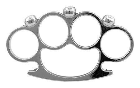 Death's Head Skull Brass Knuckle Duster Style Paperweight - Chrome image
