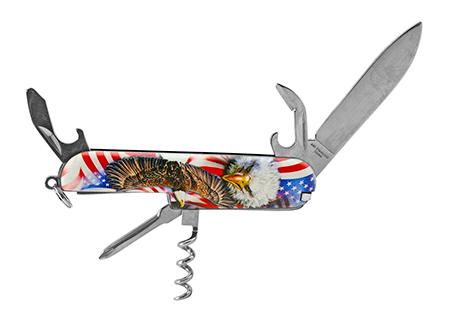 Swiss Army Style Multi-Tool Folding Pocket Knife - American Flag... image