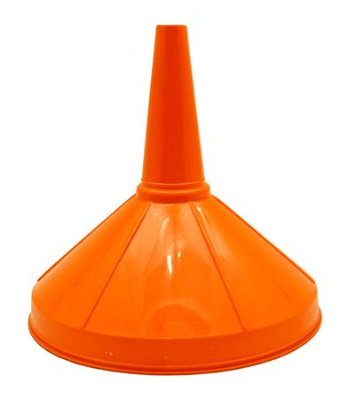 8" Orange General Purpose Wide Mouth Plastic Funnel - IIT image