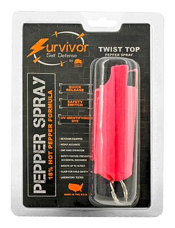 1/2 Ounce Survivor Hard Case Pepper Spray Keychain - Pink image