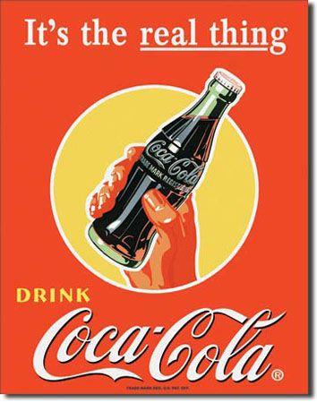 Coca Cola "Real Thing" Tin Sign image