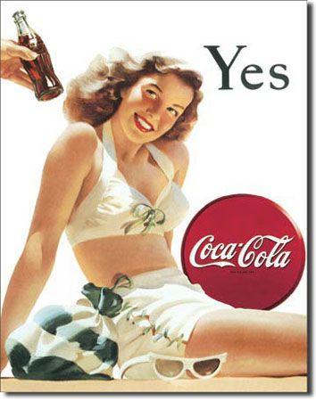 Coca-Cola "White Bathing Suit" Tin Sign image
