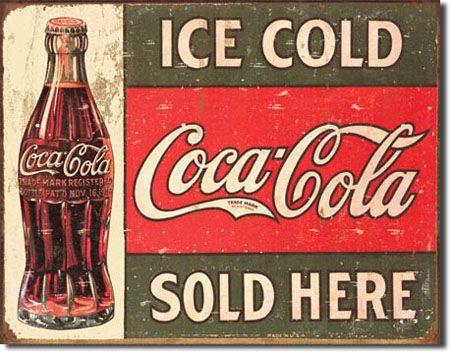 Coca-Cola "Ice Cold" Tin Sign image