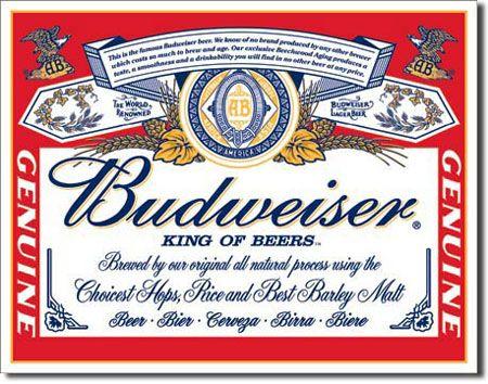 Budweiser Label Tin Sign image