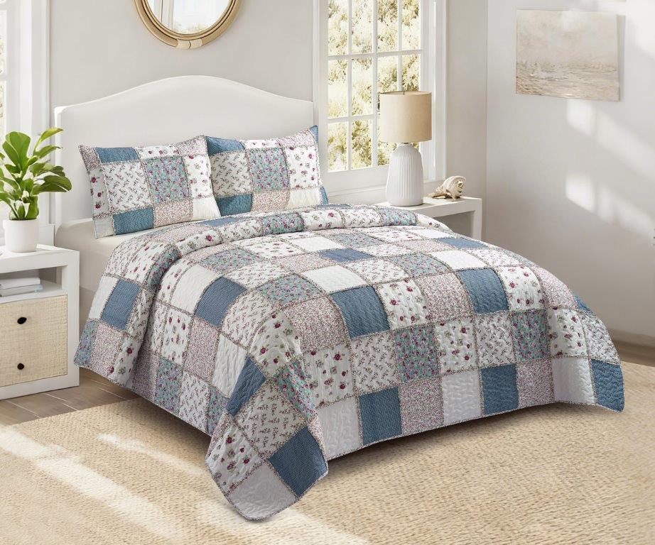 Blue with Roses Patchwork