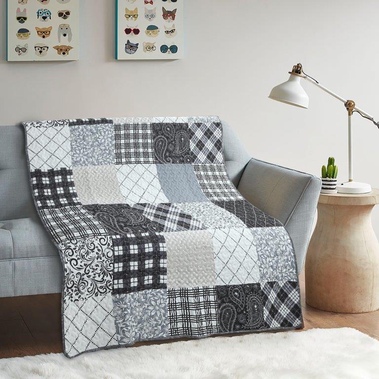Paisley Patchwork Black and White image