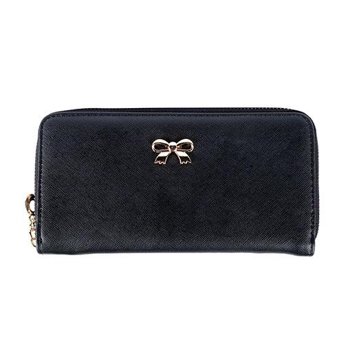 Women Wallet Ladies PU Leather Zip Clutch Wallet Large Capacity Long Purse W/ Card Slots Zippered Coin Pockets image