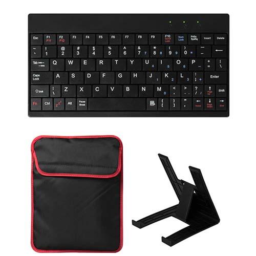 Tablet PC Sleeve Bag Case Stand For Tablet Under 10in w/ USB Mini Keyboard Two Layer Pockets image