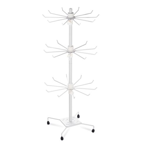 3-Tier Metal Jewelry Rack 30-Hook Necklaces Bracelets Display Stand Organizer Spinning Tower Holder image