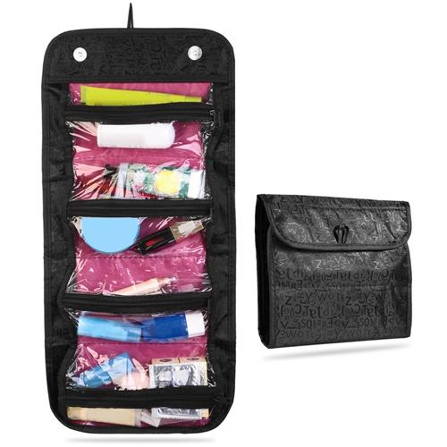 Hanging Toiletry Bag Travel Cosmetic Makeup Bag Waterproof Washbag Organizer Pouch Clear Compartments for Women Girls Travel Bathroom Shower image