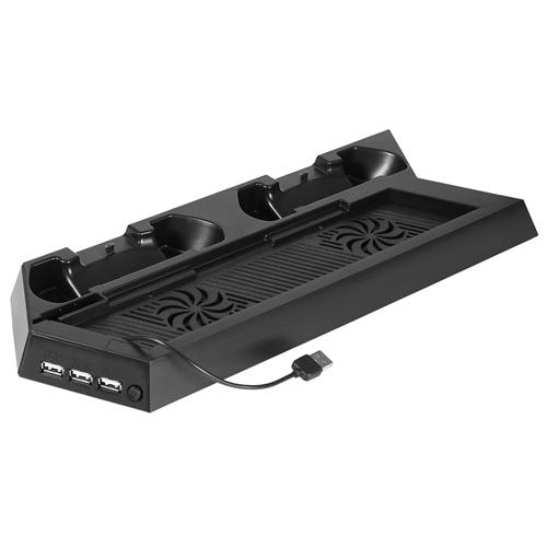 Cooler Pad for PS4 PlayStation 4 Vertical Stand Air Cooling Fan w/Dual Controllers Charging Dock image