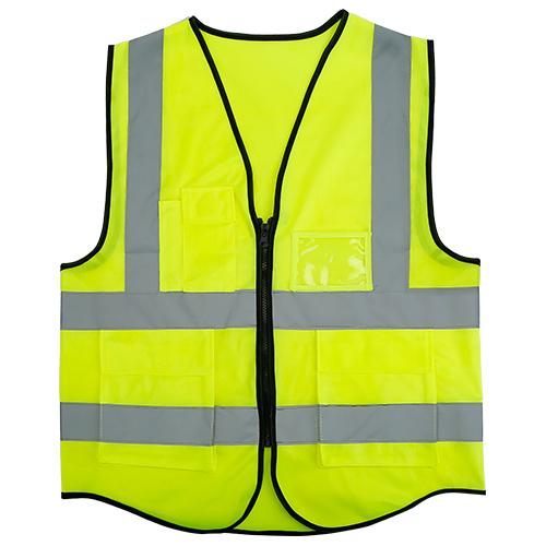 Reflective Safety Vest High Visible Waistcoat ID Pocket Zipper Sleeveless Adult Top For Construction Work Night Running Jogging image