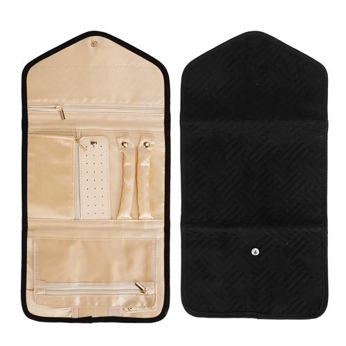 Travel Jewelry Organizer Case Foldable Jewelry Roll Storage Bag for Journey-Rings Necklaces Earrings Bracelets image