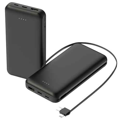 10000mAh Power Bank Portable Phone Charger External Battery Pack with LT & Type-C Double-ended Cable Type-C USB Cable Fit For IOSPhone 14 Android And image