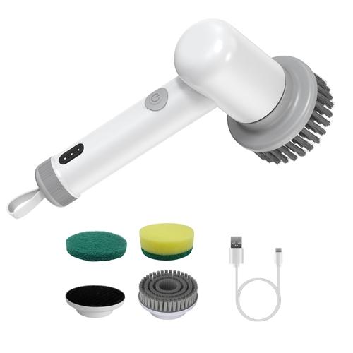 Electric Handheld Spin Scrubber Cordless Cleaning Brush with 2 Rotating Speeds 3 Cleaning Brushes Rechargeable Shower Scrubber for Kitchen Dish Bathtu image