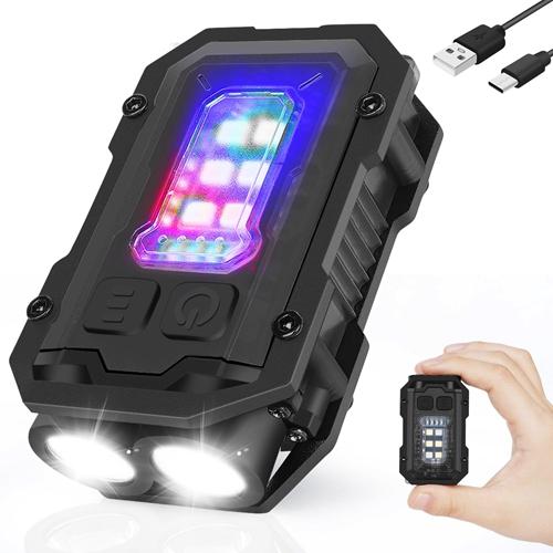 Mini Pocket Keychain Flashlight EDC Flashlight LED COB Portable Clip on Flashlight Waterproof Mini Powerful Flashlight with Magnet 8 Modes for Repairi image