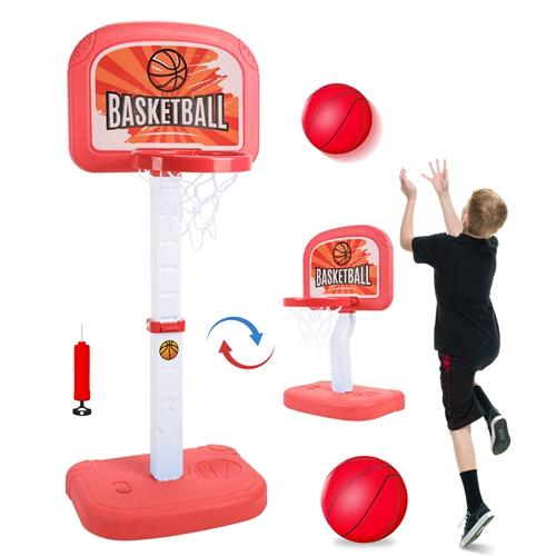 2 In 1 Poolside Basketball Game Set Pool Basketball Goal Indoor Outdoor Kids Basketball Court Water Basketball Toy with 2 Balls Gift for Boys Girls Ag image