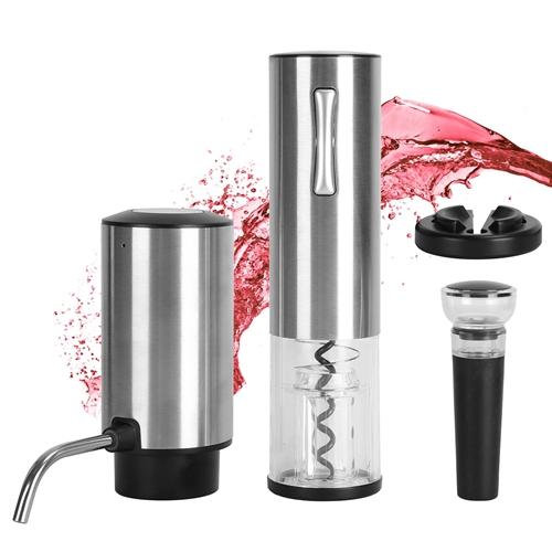 4 In 1 Electric Wine Opener Set Rechargeable Wine Aerator Foil Cutter Vacuum Wine Stopper Wine Gifts for Men Women image