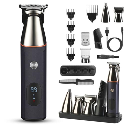 All In One Beard Trimmer for Men With 5 Trimmer Heads IPX5 Waterproof Electric Razor For Face Nose Body Beard Cordless Hair Shaver Clipper Grooming Ki image