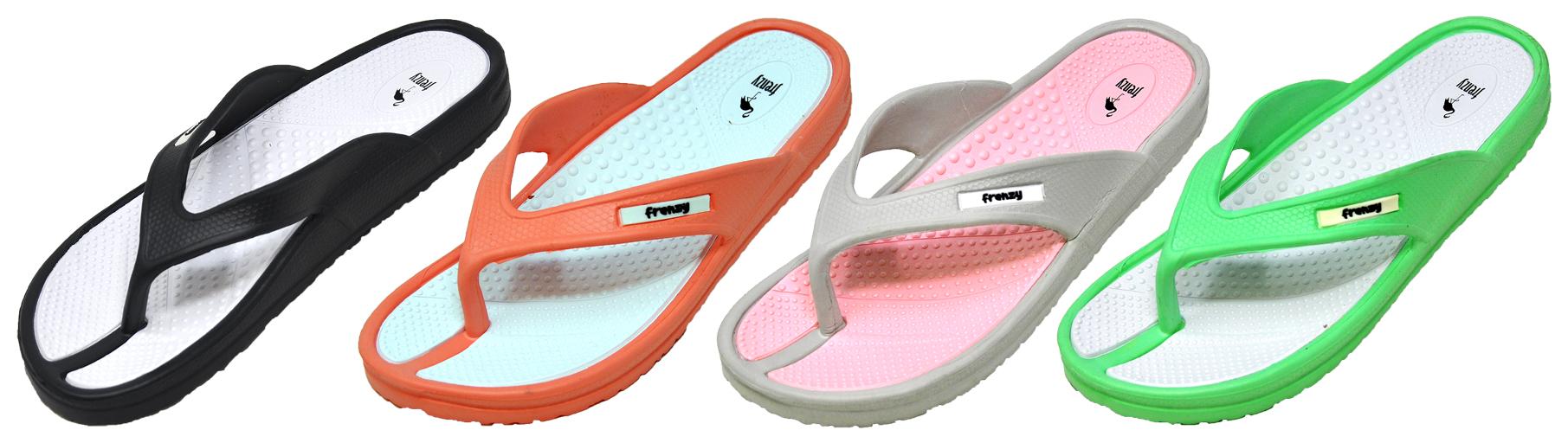 Women's Active Wedge Thong Slide Sandals w/ Soft Footbed image