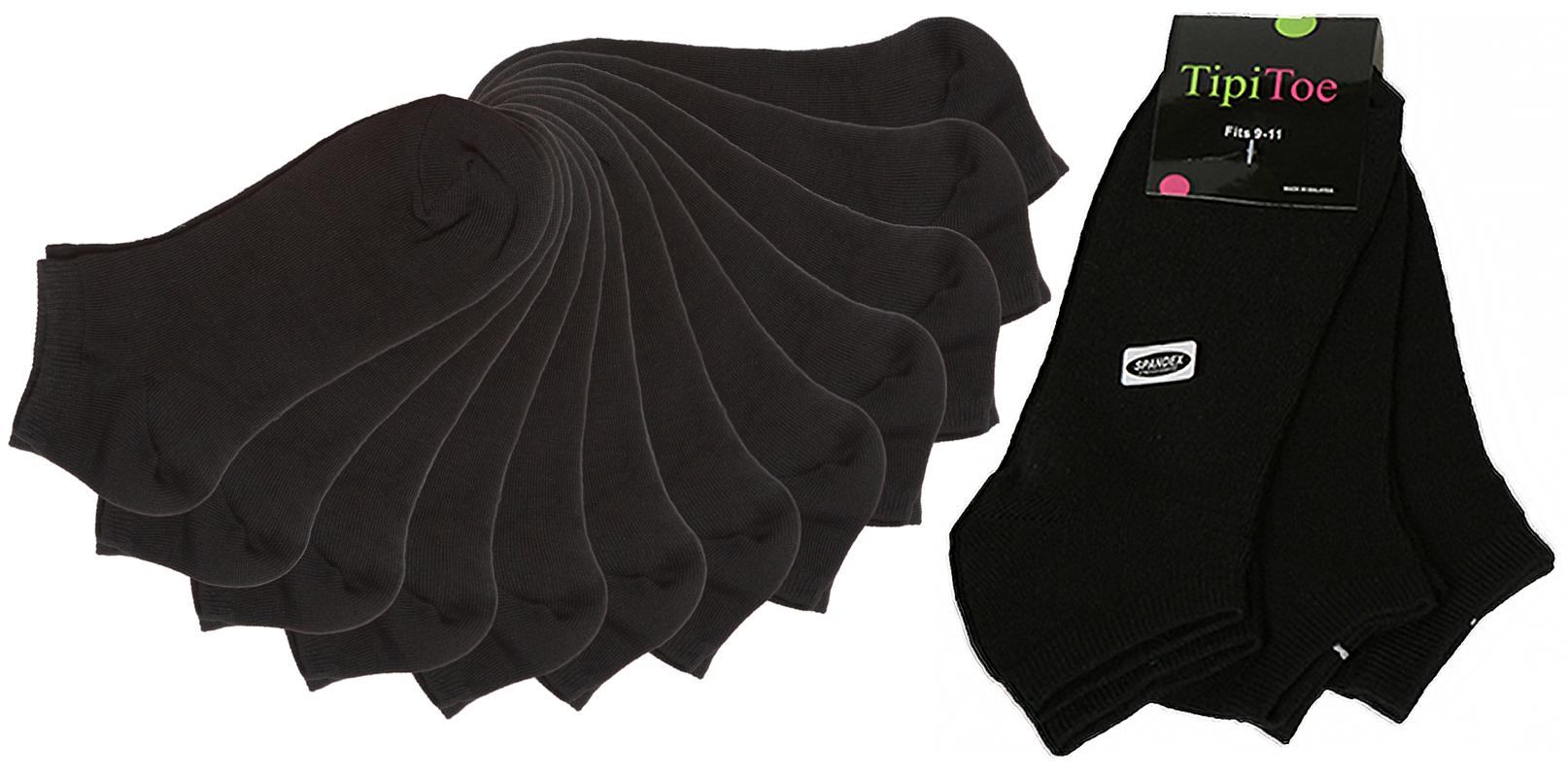 Women's Black Low Cut Socks - Size 9-11 - 3-Pair Packs image