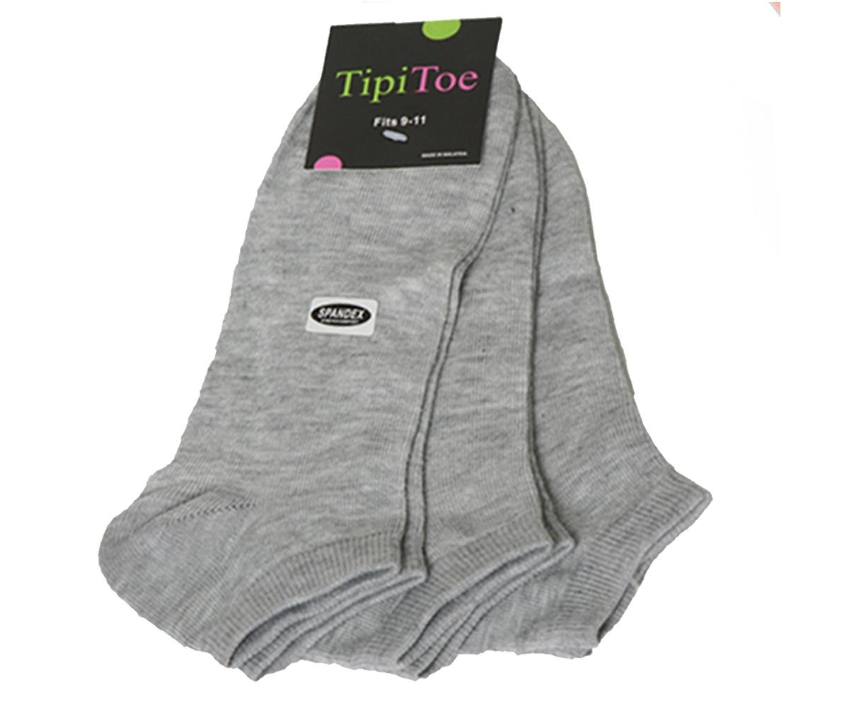 Women's Grey Low Cut Socks - Size 9-11 - 3-Pair Packs image