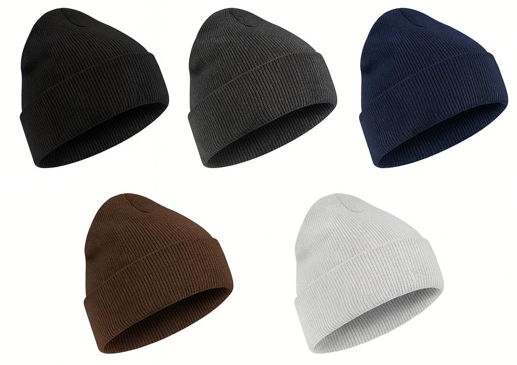 Adult Cuffed Winter Knit Hats - Assorted Colors