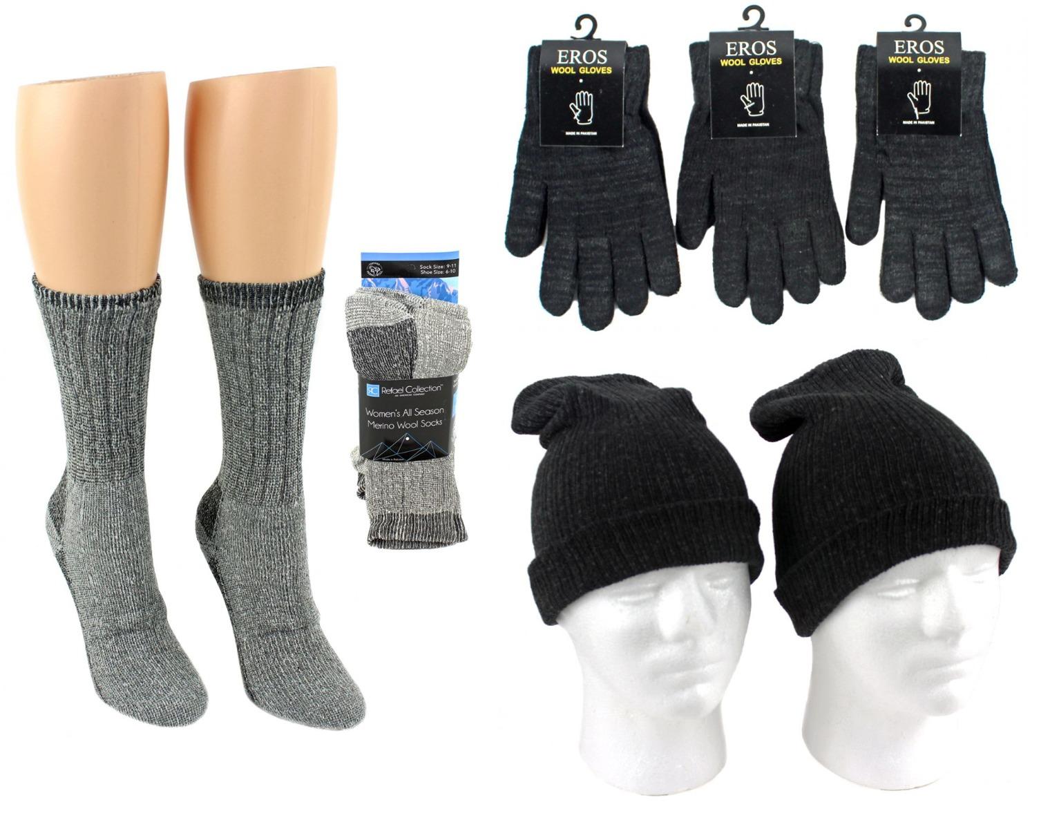 Adult Merino Wool Combo - Hats, Gloves, and Socks image
