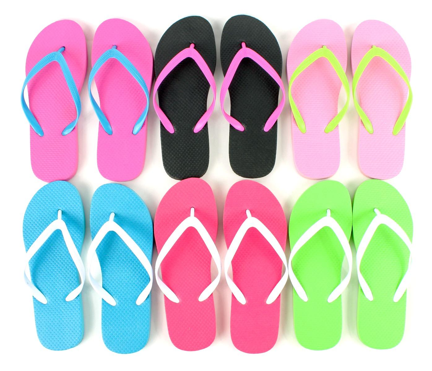 Women's Flip Flops - Two Tone Colors image