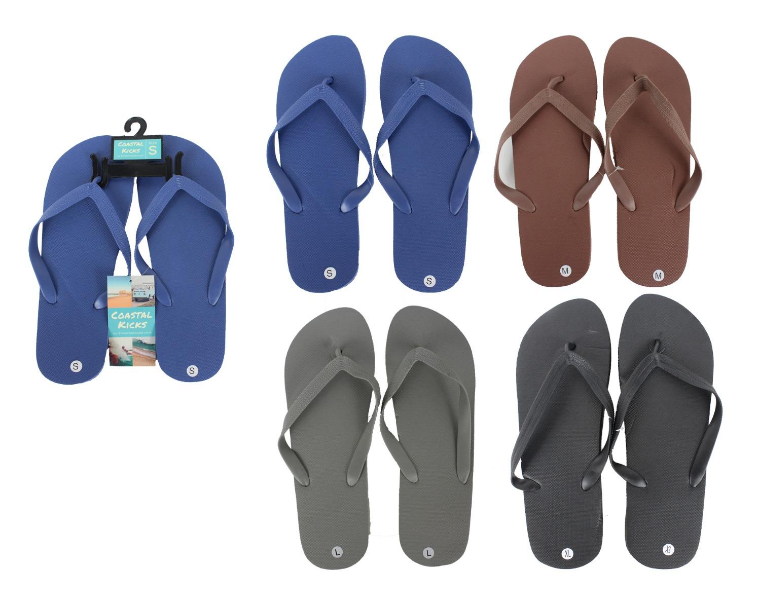 Coastal Kicks Men's Flip Flops - Solid Colors (Sizes 9-12) image