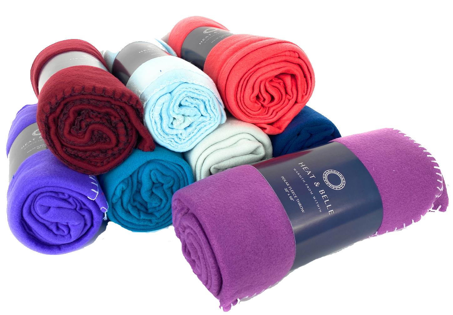 Heat & Belle Polar Fleece Blankets - 50" x 60" - Assorted Weights & Colors image