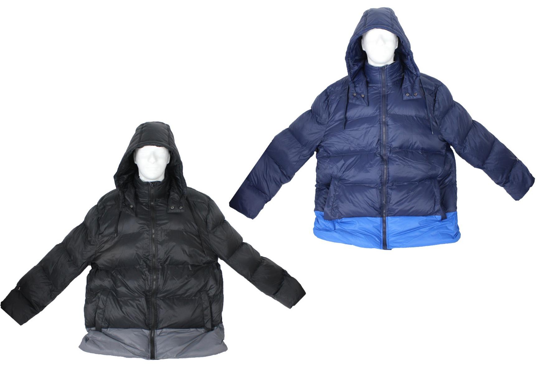 Men's Hooded Two-Tone Winter Puffer Ski Jackets - Sizes Medium-2XL image