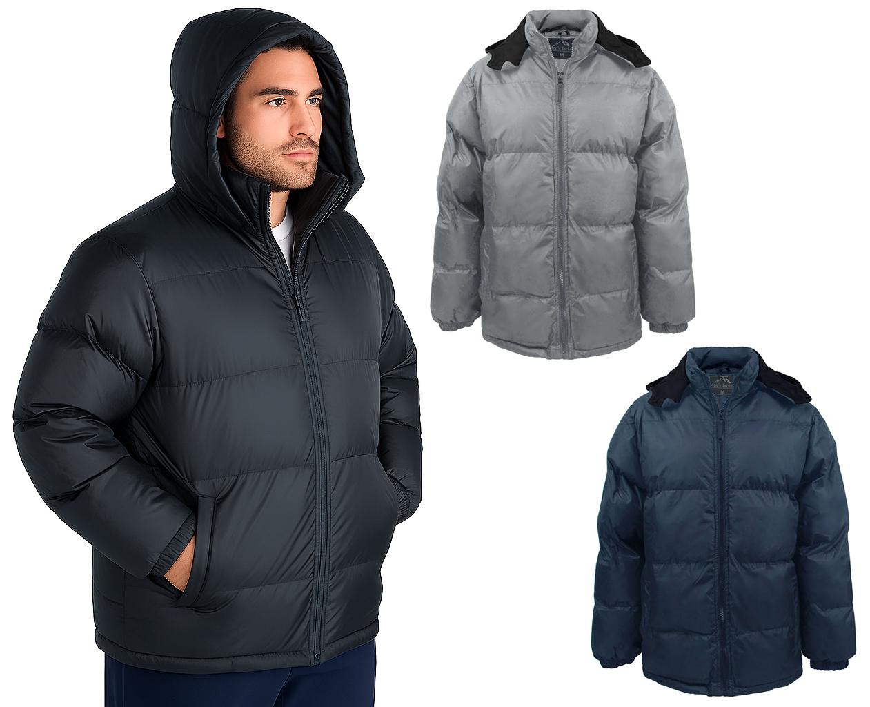 Men's Insulated Winter Puffer Jackets w/ Fleece Lining & Hood - Plus Sizes 3XL-4XL image