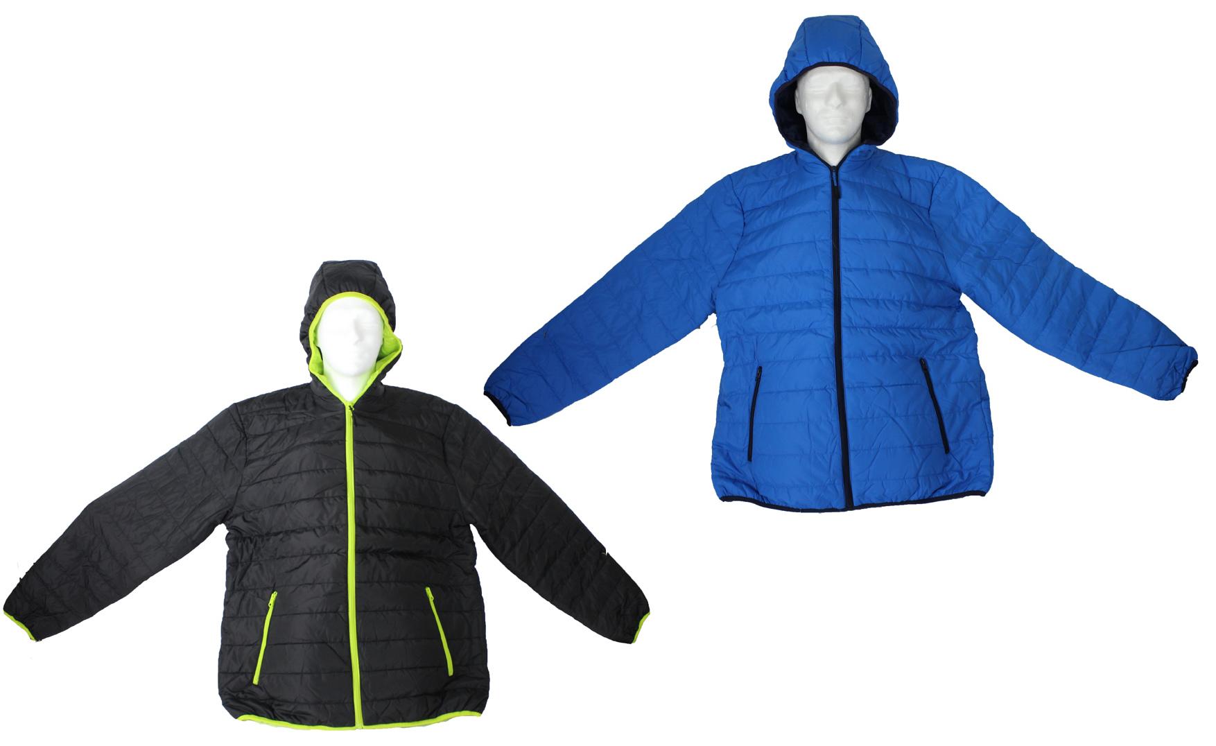 Men's Two-Tone Ribbed Winter Puffer Ski Jackets - Sizes Medium-2XL image