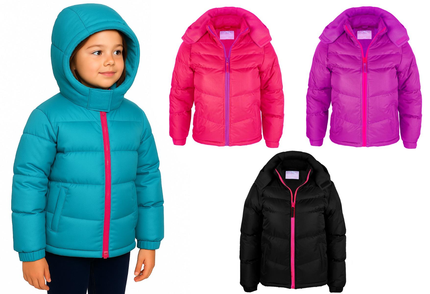 Girl's Insulated Winter Puffer Jackets w/ Fleece Lining & Hood - Sizes 8-18 image