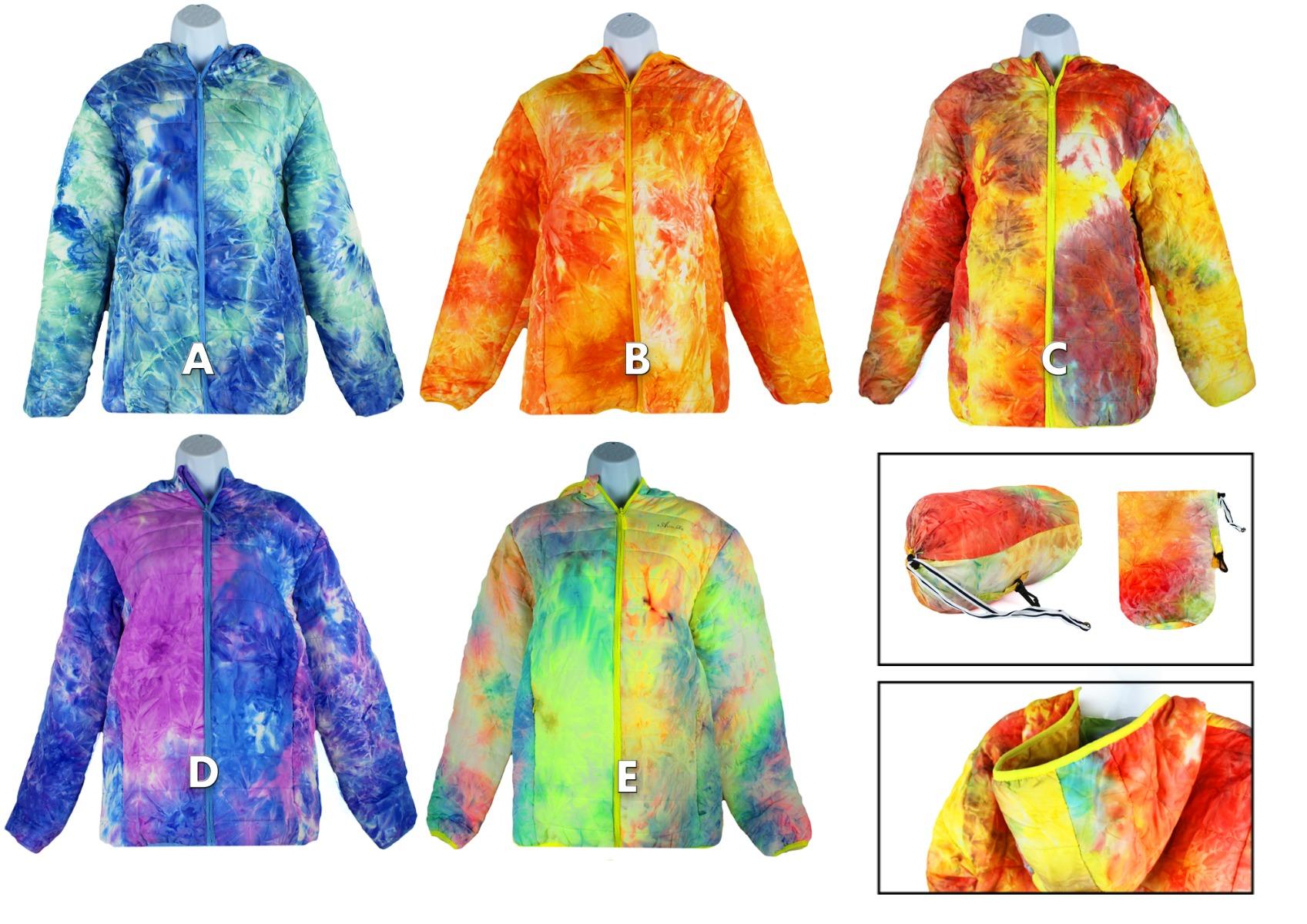 Kid's Packable Hooded Tie Dye Jackets - Choose Your Color(s) image