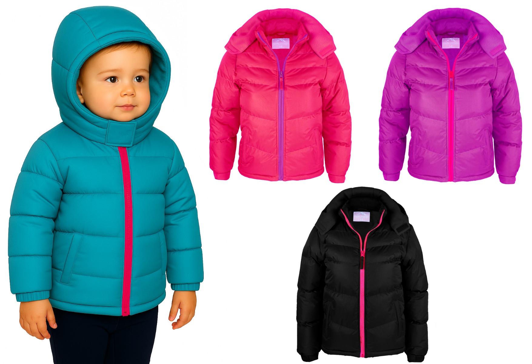 Toddler Girl's Insulated Winter Puffer Jackets w/ Fleece Lining & Hood - Sizes 2T-4T image