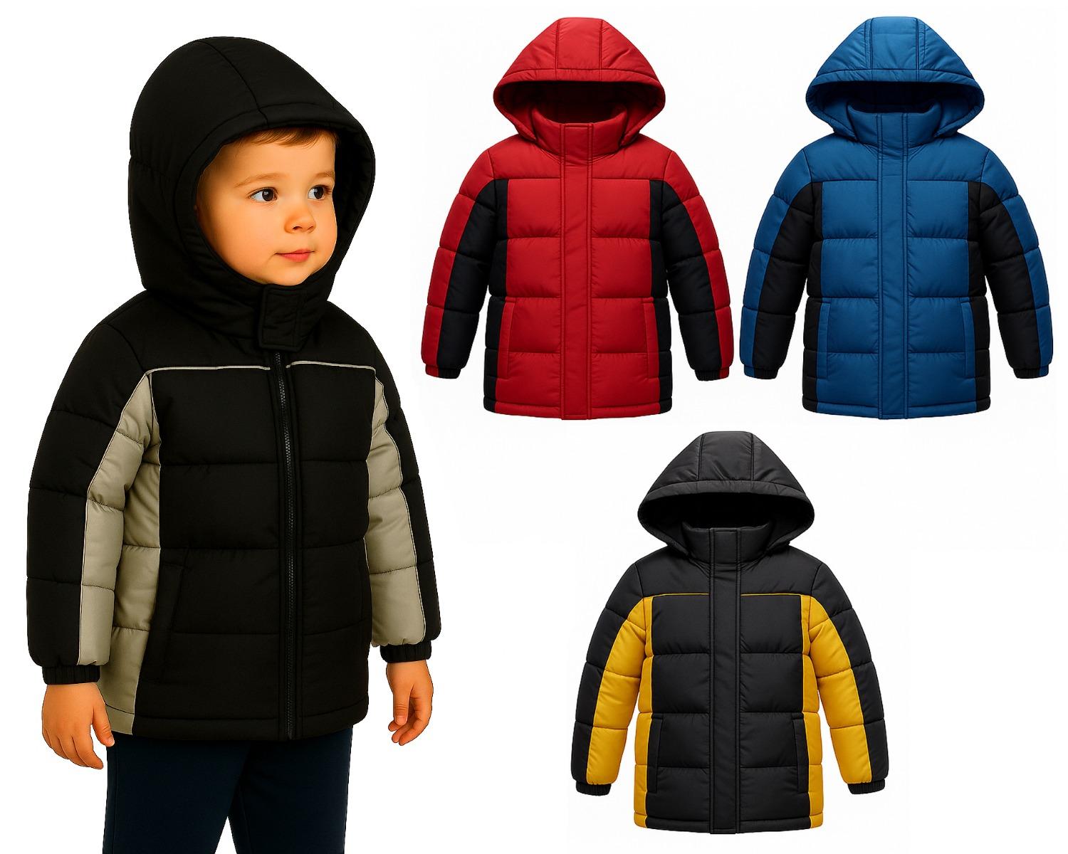 Toddler Boy's Insulated Winter Puffer Jackets w/ Fleece Lining & Hood - Sizes 2T-4T image