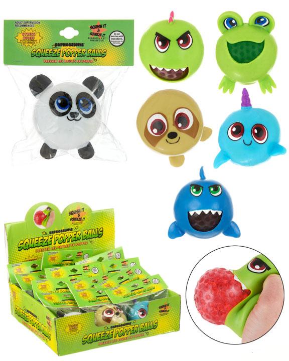 Stress Relief Squeeze Popper Balls - Animal & Sea Creature Designs image