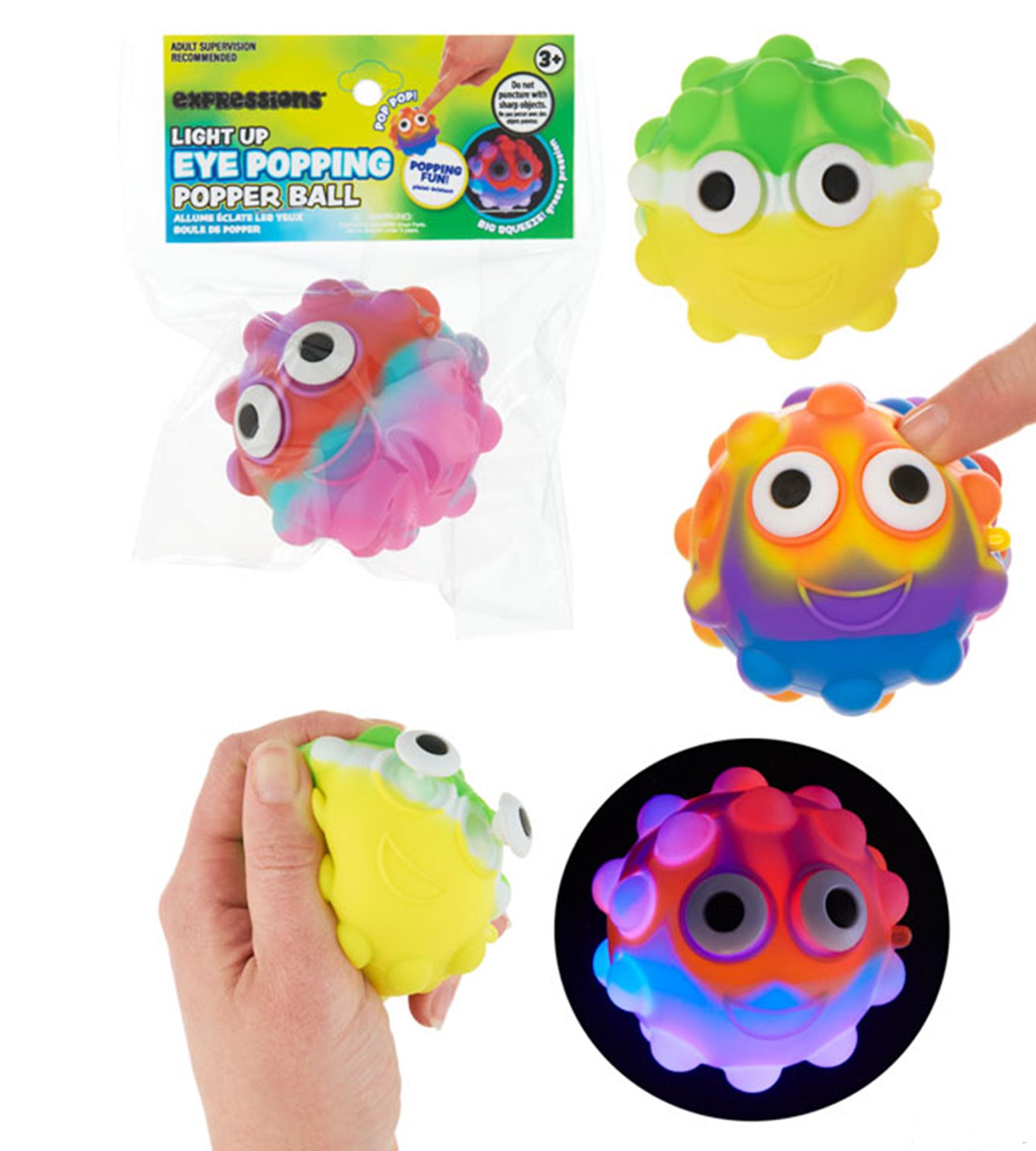 Light-Up Eye Popping Squeeze Popper Ball - Tie-Dye Colors image