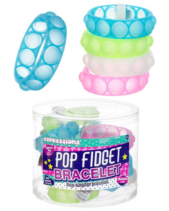 Glow in the Dark Bubble Snap Fidget Pop-It Bracelets image