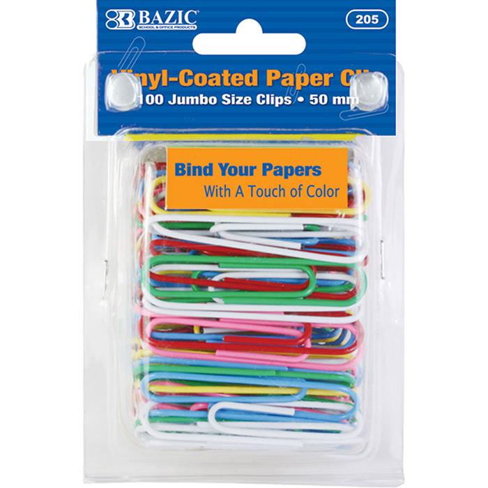 Jumbo (50Mm) Color Paper Clips (100/Pack) image