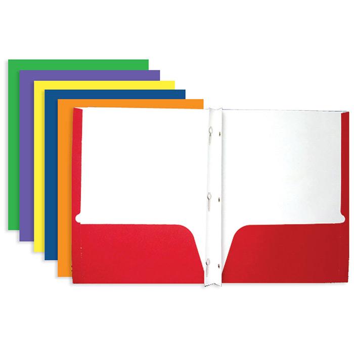Asst. Color 2-Pockets Folders w/ 3-Prong Fastener image