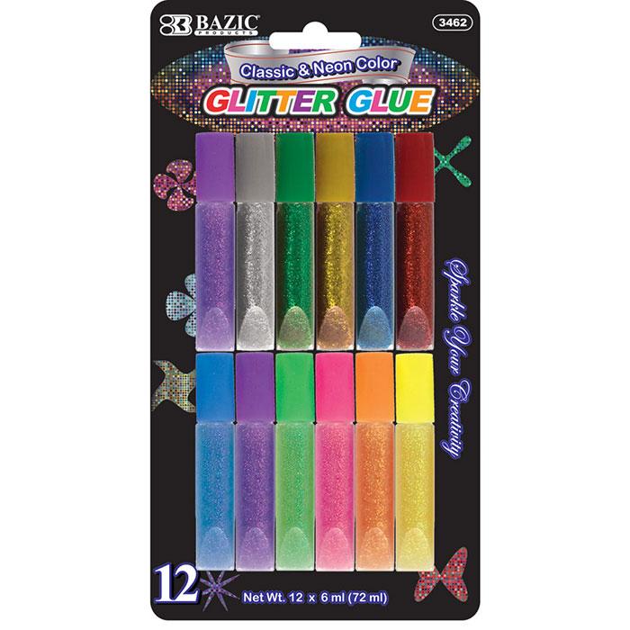 6 Ml Assorted Color Mini Glitter Glue (12/Pack) image